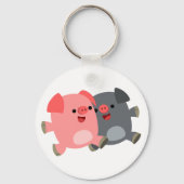 Porte-clés Porte - clé de cochons de dessin blanc et noir (Recto)