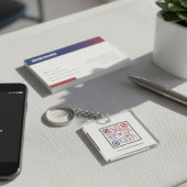 Porte-clés Porte - clé de code QR Carré personnalisé