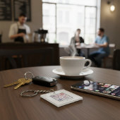 Porte-clés Porte - clé de code QR Carré personnalisé