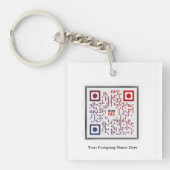 Porte-clés Porte - clé de code QR Carré personnalisé (Devant)