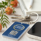 Porte-clés Porte - clé de code QR du logo de l'entreprise | B (Devant droit)