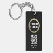 Porte-clés Porte - clé de code QR du logo de l'entreprise | B (Devant gauche)