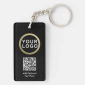 Porte-clés Porte - clé de code QR du logo de l'entreprise | B (Dos)