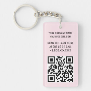 Porte-clés Porte - clé de code QR en acrylique rose avec rect