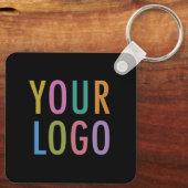 Porte-clés Porte - clé de code QR noir Logo personnalisé Carr (Verso)