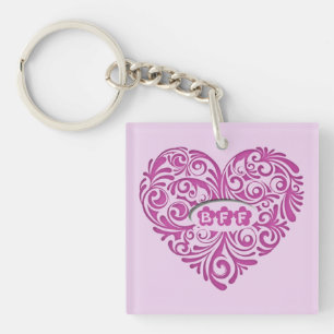 Porte-clés Porte - clé de coeur Pink Personnalisé