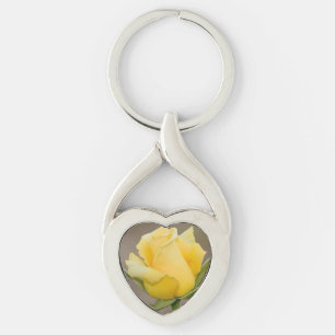 Porte-clés Porte - clé de coeur tordu rose jaune