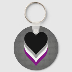 Porte-clés Porte - clé de coeurs de fierté d'Asexuality