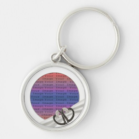 Porte-clés Porte - clé de Coeurs Diamants Noir & Blanc (Devant)