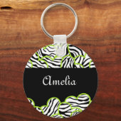 Porte-clés Porte - clé de coeurs Zebra (Recto)