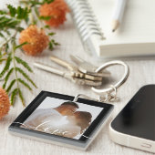 Porte-clés Porte - clé de collage photo et texte personnalisé (Devant Droit)