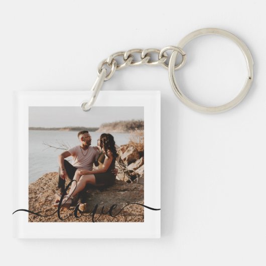 Porte-clés Porte - clé de collage photo et texte personnalisé (Dos)