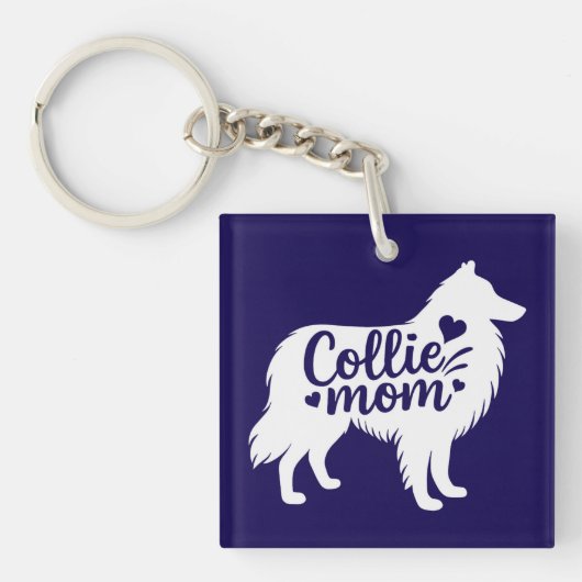 Porte-clés Porte - clé de Collie Maman (Devant)