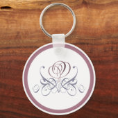 Porte-clés Porte - clé de concepteur Rose Violet Flourish (Recto)