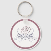 Porte-clés Porte - clé de concepteur Rose Violet Flourish (Verso)