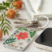 Porte-clés Porte - clé de conception de fleurs personnalisé (Devant droit)