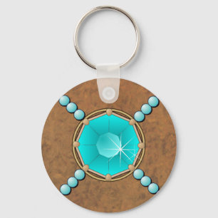 Porte-clés PORTE - CLÉ de COUTUME de cuir et de perles de