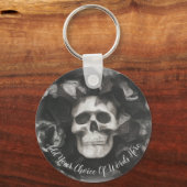 Porte-clés Porte - clé de crâne foncé personnalisé (Recto)