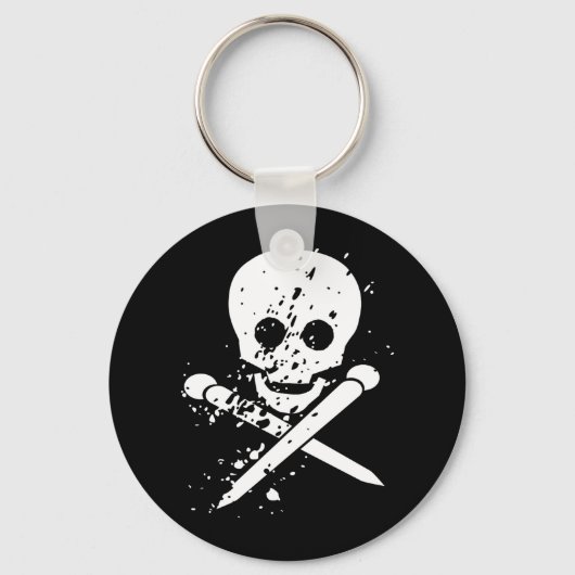Porte-clés PORTE - CLÉ de crâne noir HA (Recto)
