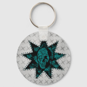 Porte-clés Porte - clé de crâne poinçon (Turquoise)