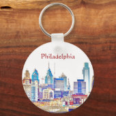 Porte-clés Porte - clé de croquis couleur Philadelphia (Recto)