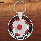 Porte-clés Porte - clé de ⚽ de football rouge et blanc (Recto)
