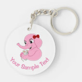 Porte-clés Porte - clé de dessin animé mignon de fille d'élép (Dos)