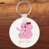 Porte-clés Porte - clé de dessin animé mignon de fille d'élép (Recto)