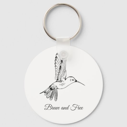 Porte-clés Porte - clé de dessin d'oiseau noir (Recto)