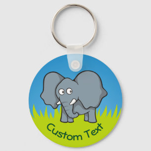 Porte-clés Porte - clé de dessin pour éléphant gris