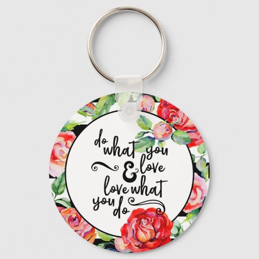 Porte-clés Porte - clé de devis Inspiration Roses Motivation (Recto)