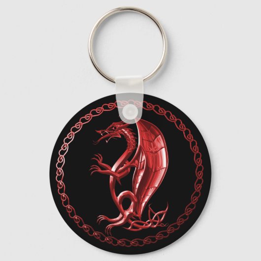 Porte-clés Porte - clé de dragon celtique rouge (Recto)