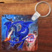 Porte-clés Porte - clé de dragon cosmique Azurite (Verso)