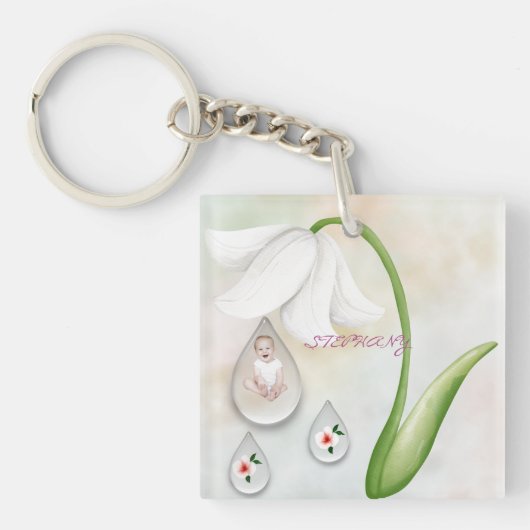 Porte-clés Porte - clé de droplets de fées blanches (Devant)