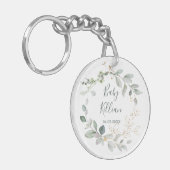 Porte-clés Porte - clé de Faire-part pour bébé Green & Gold (Devant gauche)