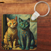 Porte-clés Porte - clé de famille de chats (Verso)