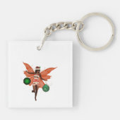 Porte-clés Porte - clé de fée de Noël afro-américain (Dos)