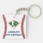 Porte-clés Porte - clé de fête d'anniversaire de baseball per (Dos)
