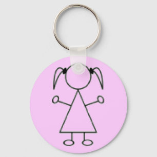Porte-clés Porte - clé de fille de bâton - rose