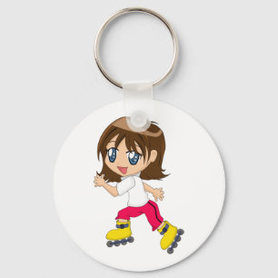 Porte-clés Porte - clé de fille de roller