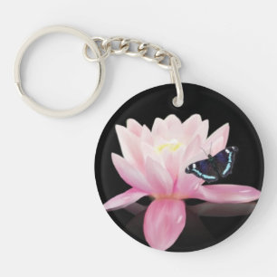 Porte-clés Porte - clé de fleur et de papillon de Lotus