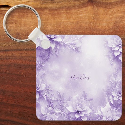 Porte-clés Porte - clé de fleurs blanches violettes (Recto)