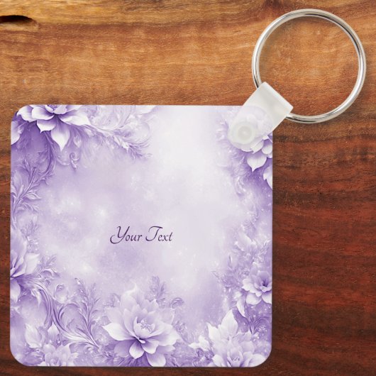 Porte-clés Porte - clé de fleurs blanches violettes (Verso)