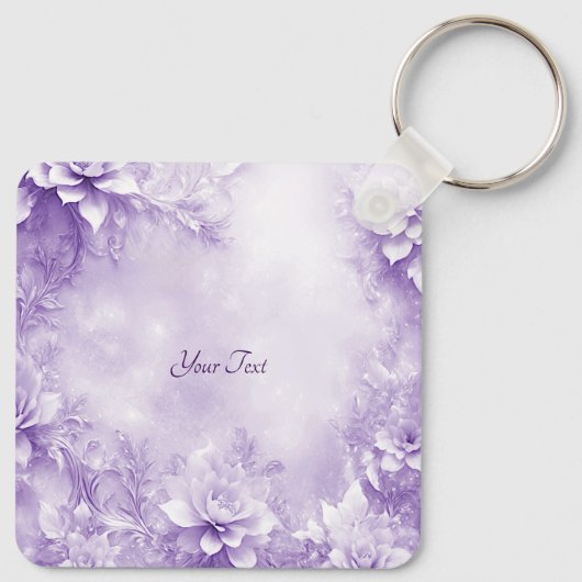 Porte-clés Porte - clé de fleurs blanches violettes (Dos)