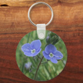 Porte-clés Porte - clé de fleurs bleues (Recto)