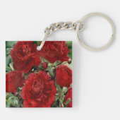 Porte-clés Porte - clé de fleurs de carnation rouge (Dos)