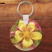 Porte-clés Porte - clé de fleurs de colonnette jaune (Recto)