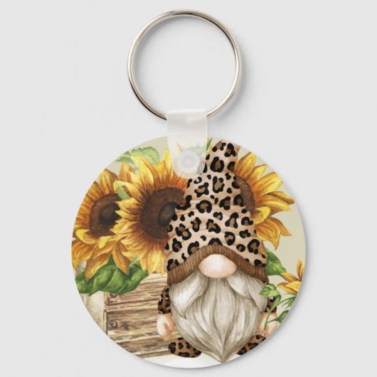 Porte-clés Porte - clé de fleurs de soleil Leopard Gnome (Recto)