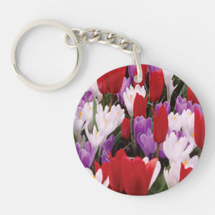 Porte-clés Porte - clé de fleurs de tulipes colorées