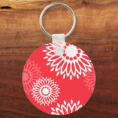 Porte-clés Porte - clé de fleurs rouges d'été (Recto)